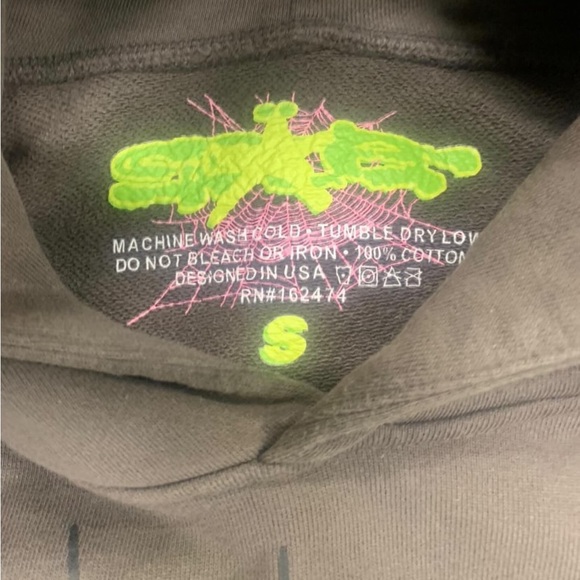 Green and brown Sp5der hoodie - Picture 2 of 2
